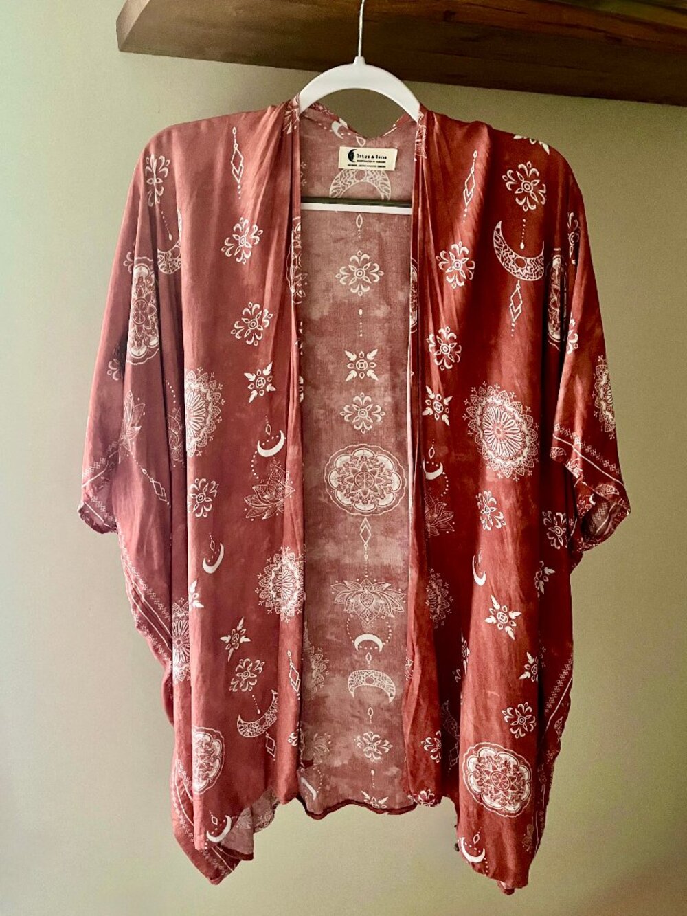Lotus & Luna Kimono - Sacred Sienna Lotus Moon (Rust Print)